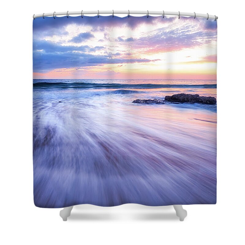 Blue Shower Curtain featuring the photograph Wave Motion by Jason Roberts