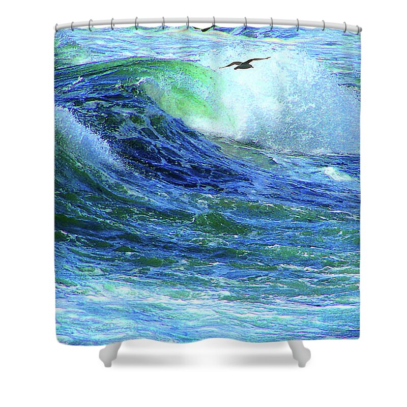 Water Shower Curtain featuring the photograph Wave to Me by Mariarosa Rockefeller