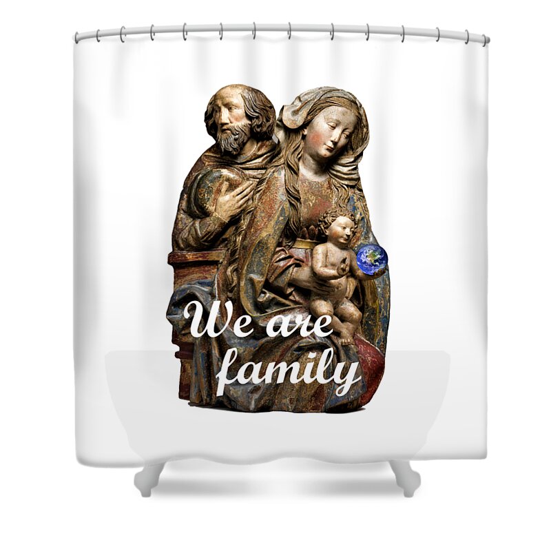Jesus Shower Curtain featuring the digital art We Are Family by Bill Ressl