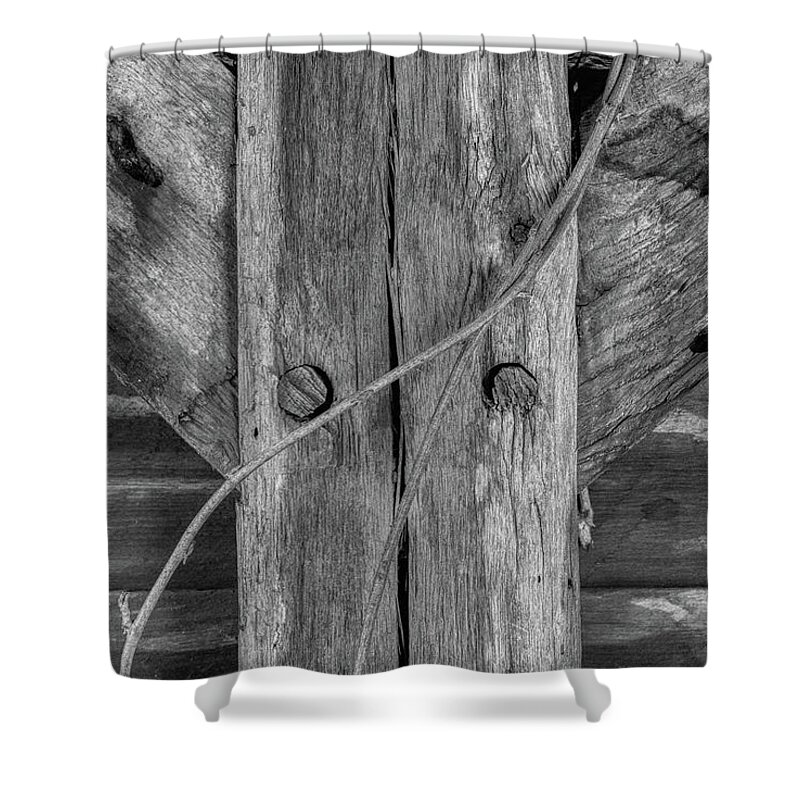 Beam Shower Curtain featuring the photograph Weathered Barn Beams by David Letts