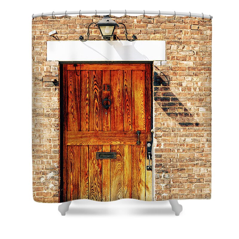 Wooden Door Shower Curtain featuring the photograph Weathered Wooden Door by Liz Albro