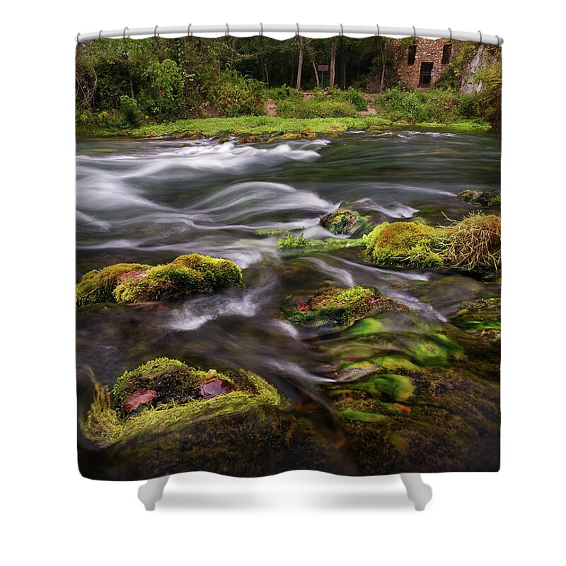 Welch Spring Shower Curtain featuring the photograph Welch Spring by Robert Charity