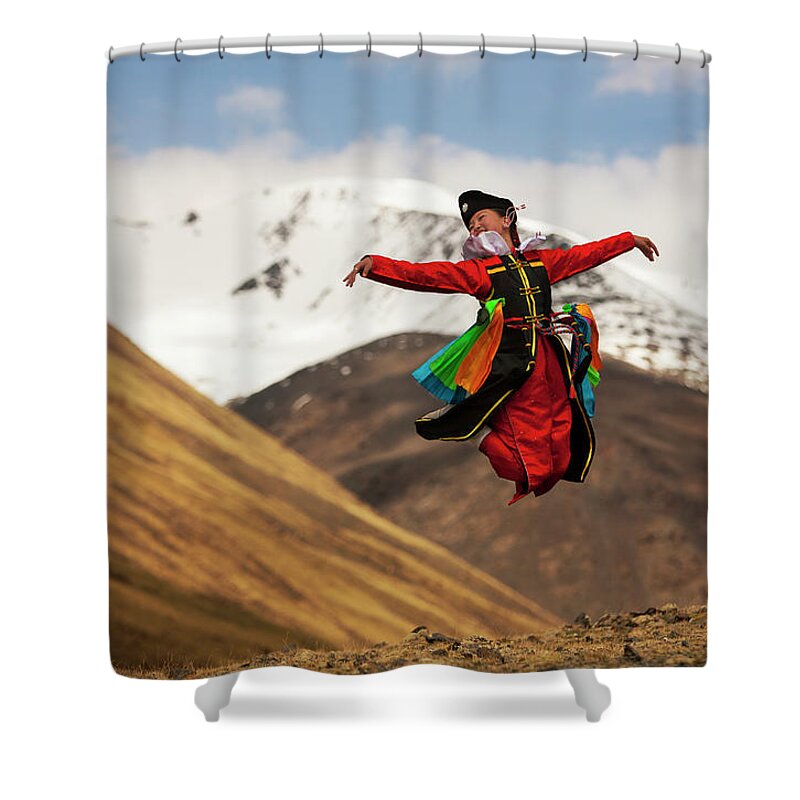 Herders Lifestyle Shower Curtain featuring the photograph Welcome by Bat-Erdene Baasansuren