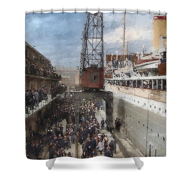 Steamer Shower Curtain featuring the digital art Welcome Home by Geir Rosset