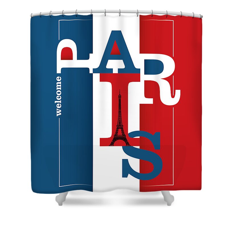 Travel Shower Curtain featuring the painting Welcome To Paris by Miki De Goodaboom