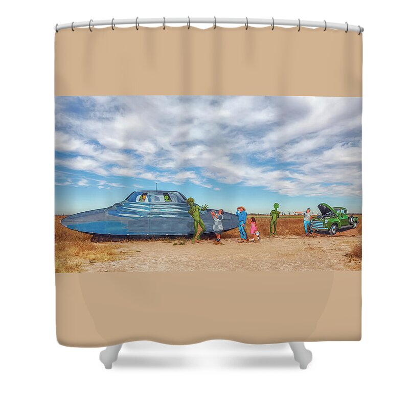 Roswell New Mexico Shower Curtain featuring the photograph Welcome to Roswell by Susan Rissi Tregoning