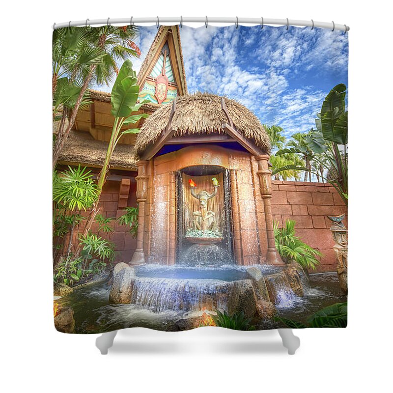 Magic Kingdom Shower Curtain featuring the photograph Welcome to the Tiki Room by Mark Andrew Thomas