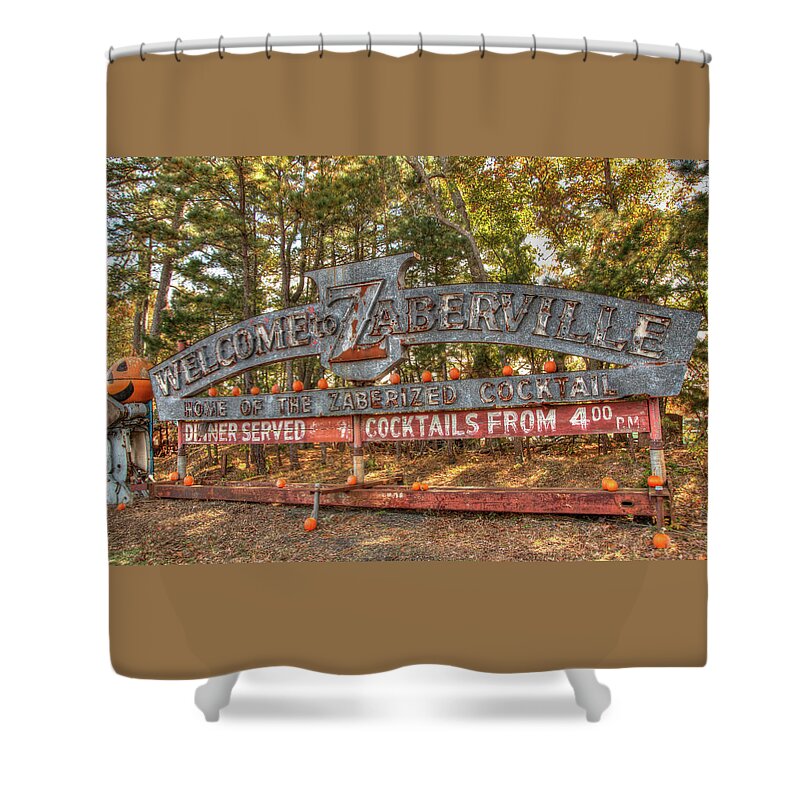 Restaurant Shower Curtain featuring the photograph Welcome To Zaberville by Kristia Adams