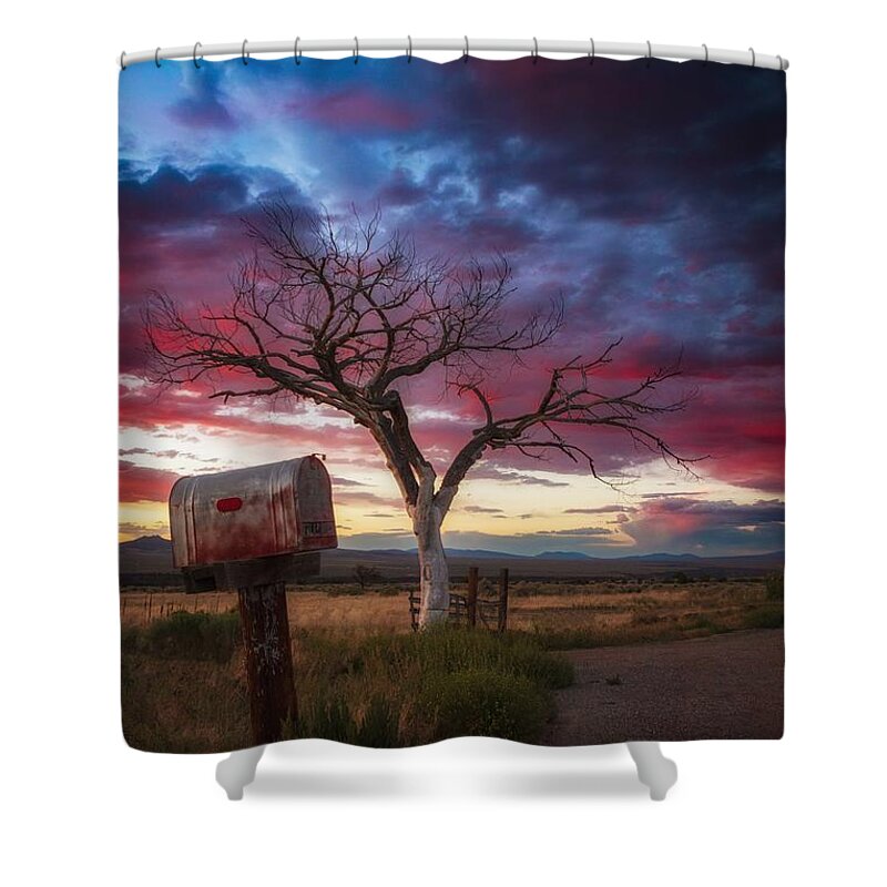 Taos Shower Curtain featuring the photograph Welcome Tree Sunset 7 by Elijah Rael