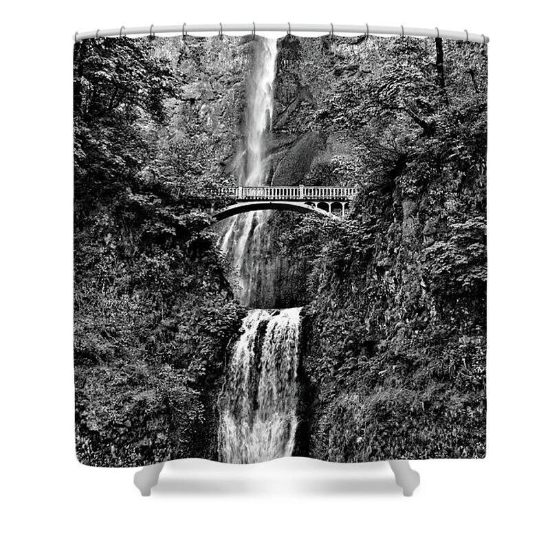 Postponed Destiny Shower Curtain featuring the photograph Postponed Destiny -- Multnomah Falls at The Columbia River Gorge, Oregon by Darin Volpe