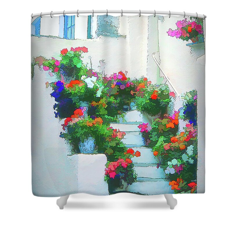 Flowers Shower Curtain featuring the photograph Welcoming by Jerry Griffin