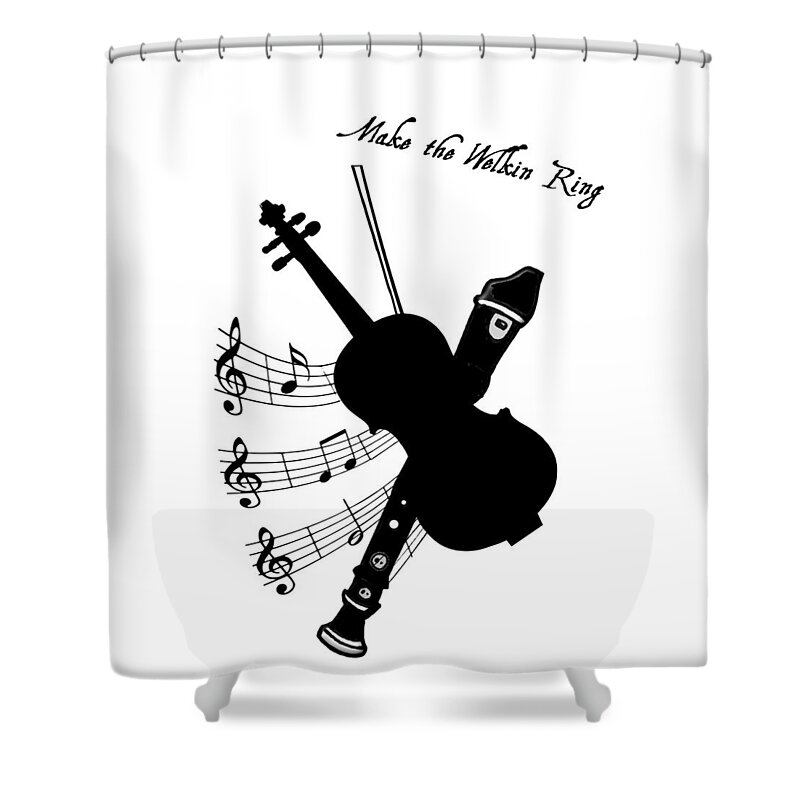 Violin Shower Curtain featuring the mixed media Welkin Ring by Moira Law