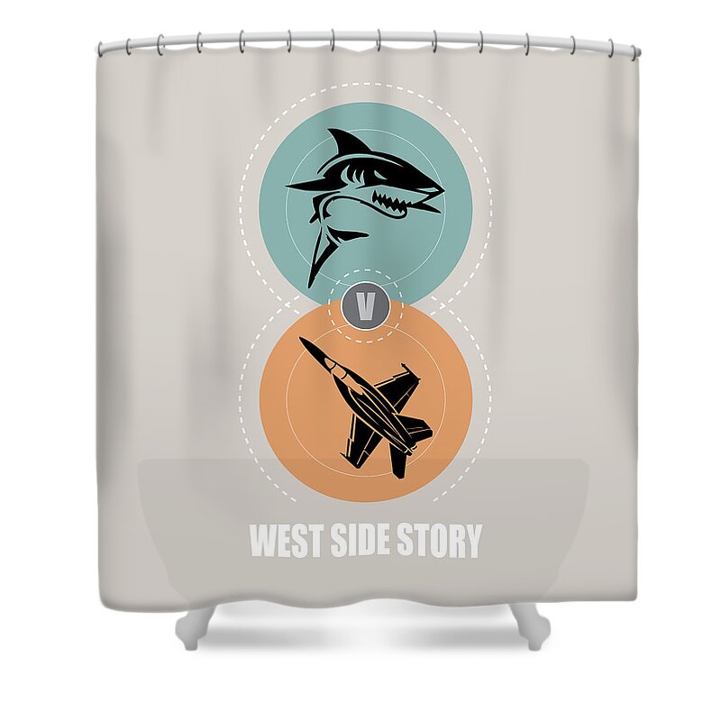 West Side Story Shower Curtain featuring the digital art West Side Story - Alternative Movie Poster by Movie Poster Boy