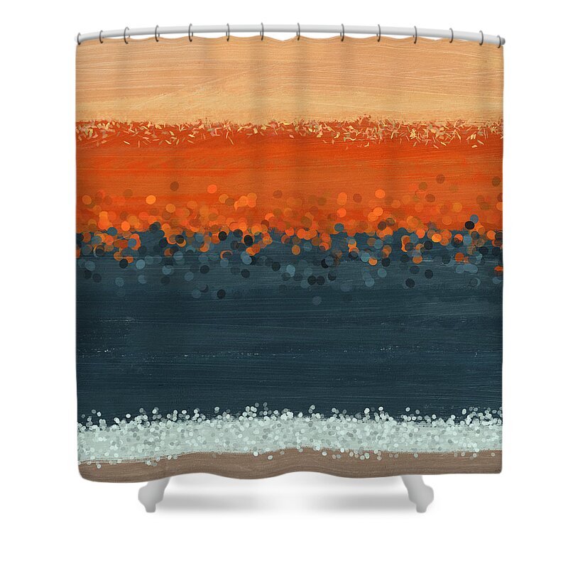 Abstract Shower Curtain featuring the painting Western Edge 2- Art by Linda Woods by Linda Woods