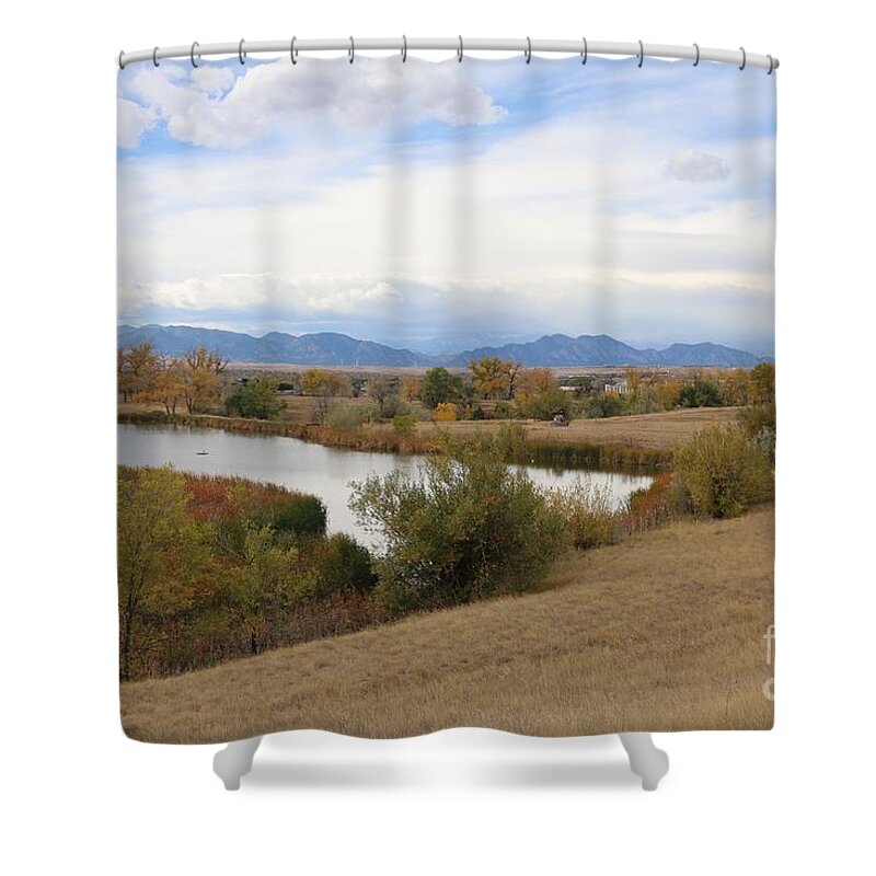 Westminster Shower Curtain featuring the photograph Westminster Colorado by Veronica Batterson
