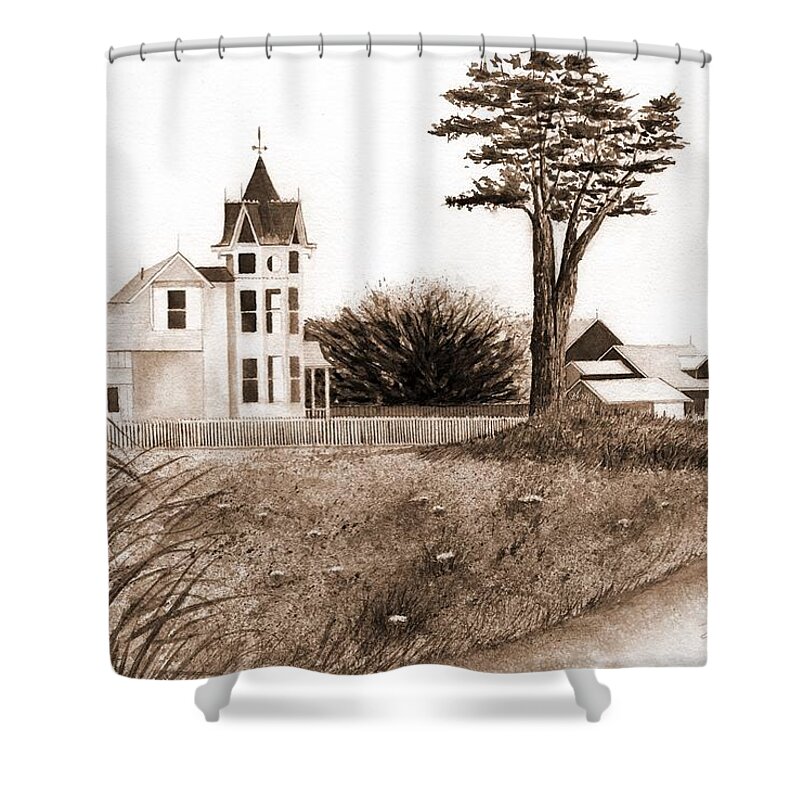 Westport Ca. Structural Shower Curtain featuring the painting Westport, Ca. by John Glass