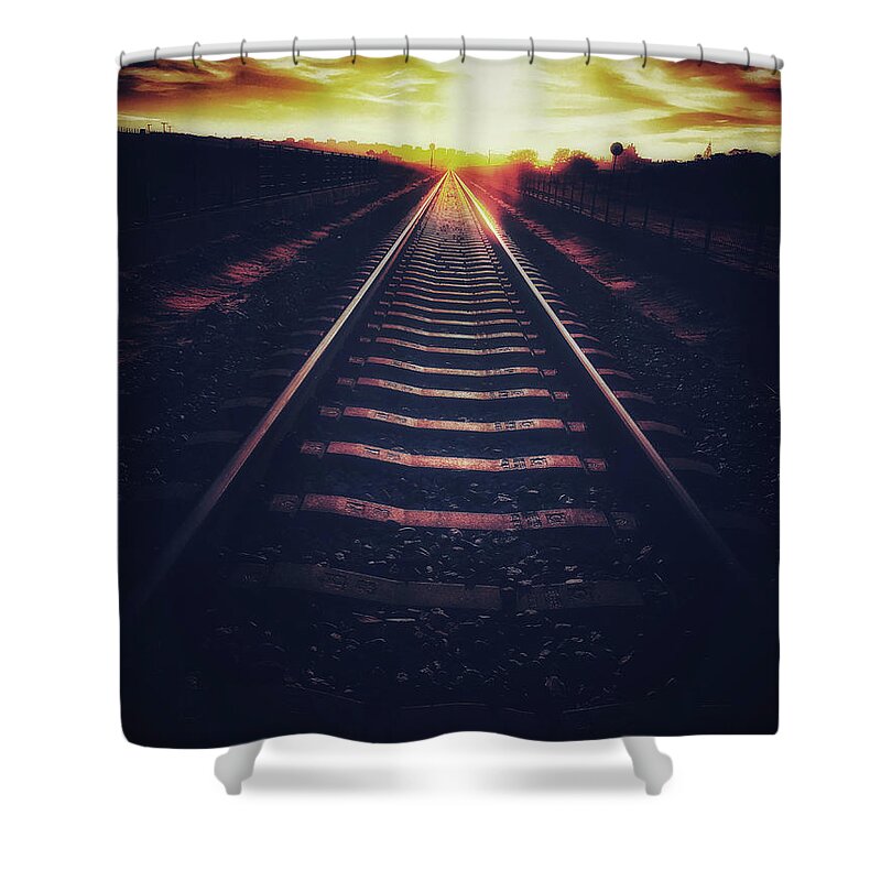 What Lies Ahead Shower Curtain featuring the photograph What Lies Ahead by Alina Oswald