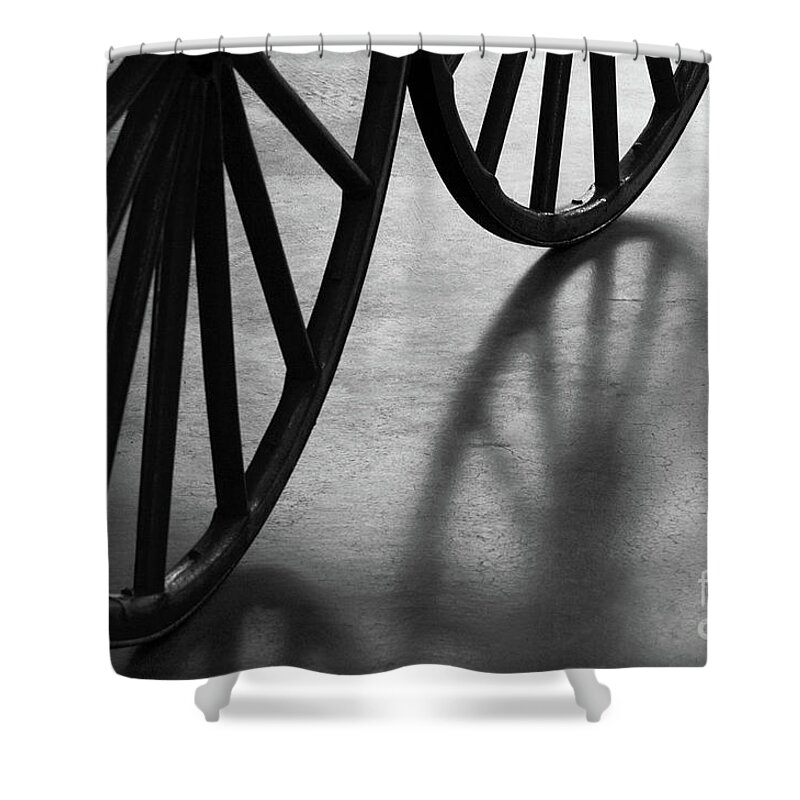 Wagon Shower Curtain featuring the photograph Wheel Old by Dan Holm