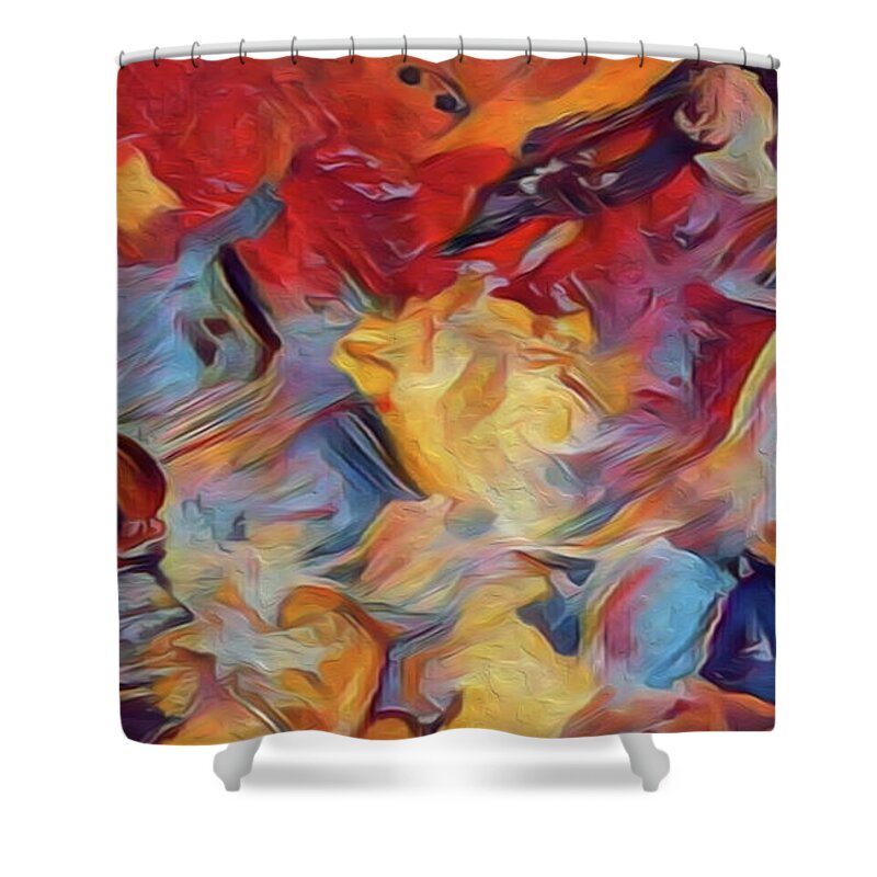 Beginning Shower Curtain featuring the digital art Where is All Begins in Abstract by Randy Welborn