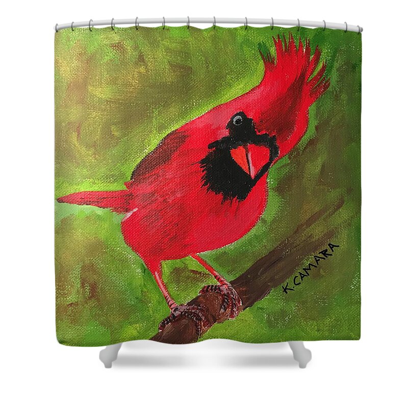 Pets Shower Curtain featuring the painting Where's My Food by Kathie Camara