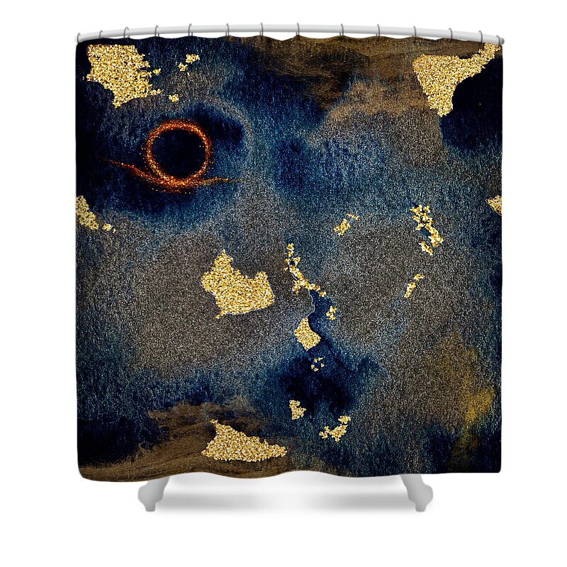 Abstract Art Shower Curtain featuring the digital art Wherever You Are by Canessa Thomas