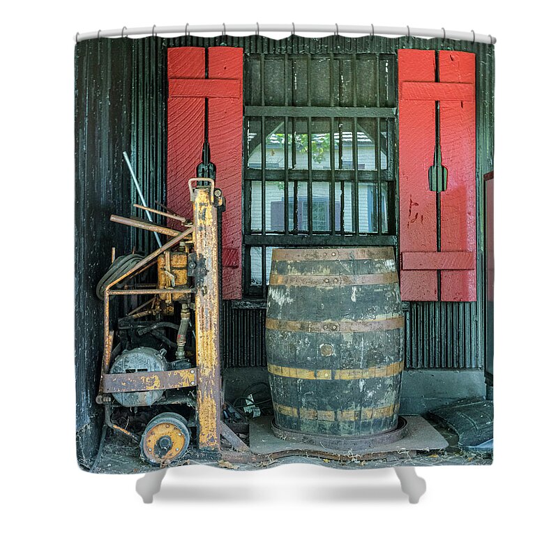 Whiskey Shower Curtain featuring the photograph Whiskey Make'n by Tony Locke