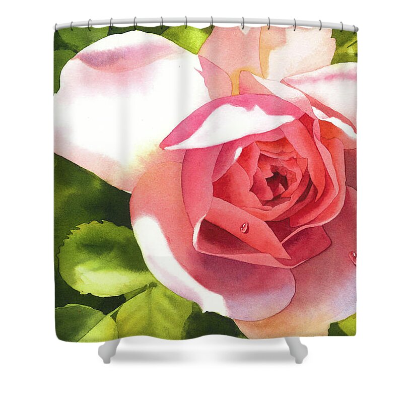 Rose Shower Curtain featuring the painting Whisper of a Rose by Espero Art