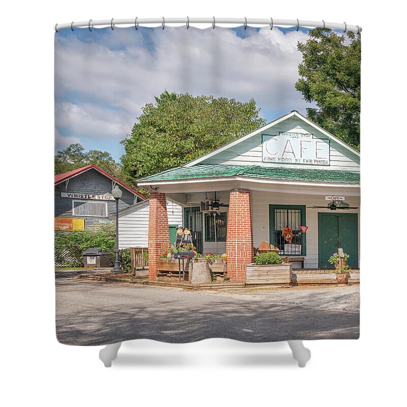 Movie Shower Curtain featuring the photograph Whistle Stop Cafe-1 by John Kirkland