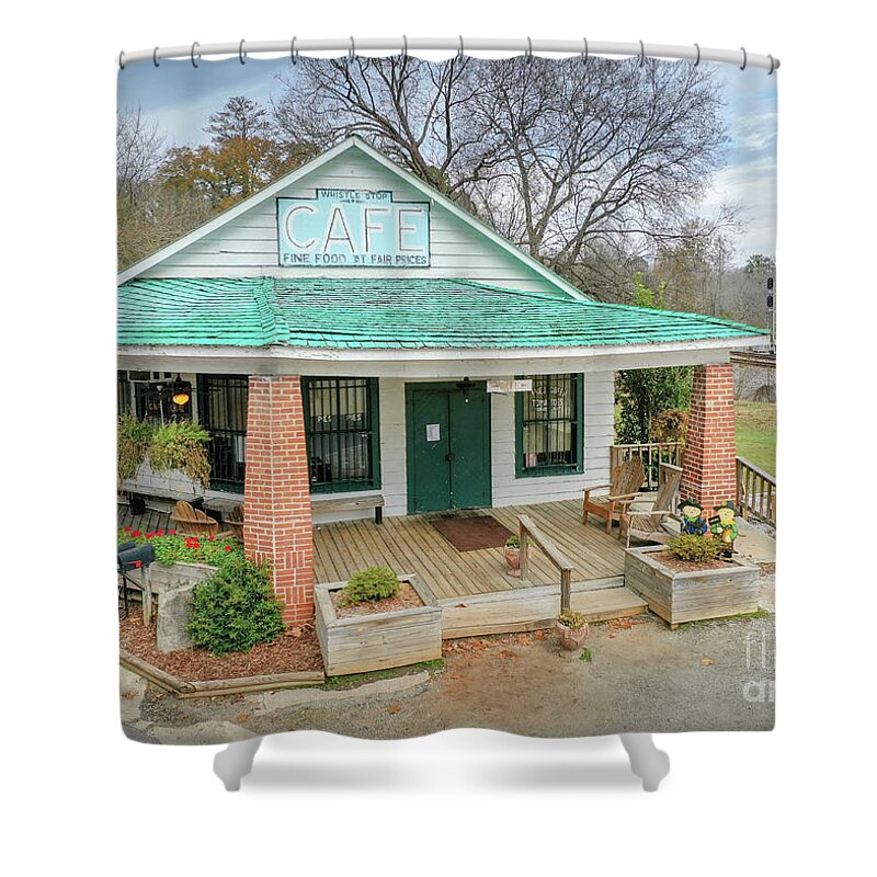 Whistle Stop Cafe Fried Green Tomatoes Shower Curtain featuring the photograph Whistle Stop Cafe Fried Green Tomatoes by Dustin K Ryan