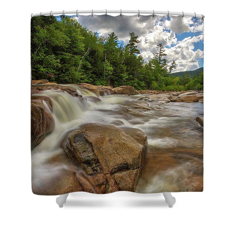 Visit White Mountain National Forest Shower Curtain featuring the photograph White Mountain National Forest Lower Falls by Juergen Roth