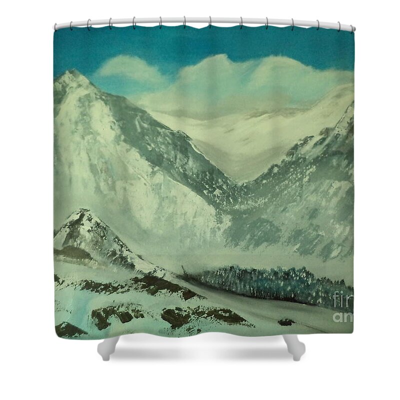 Landscape Shower Curtain featuring the painting White Mountain N.H # 230 by Donald Northup