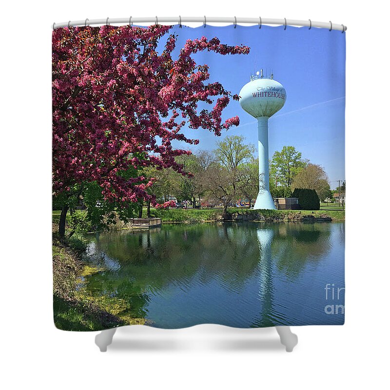 Whitehouse Ohio Shower Curtain featuring the photograph Whitehouse Ohio Water Tower 1869 by Jack Schultz