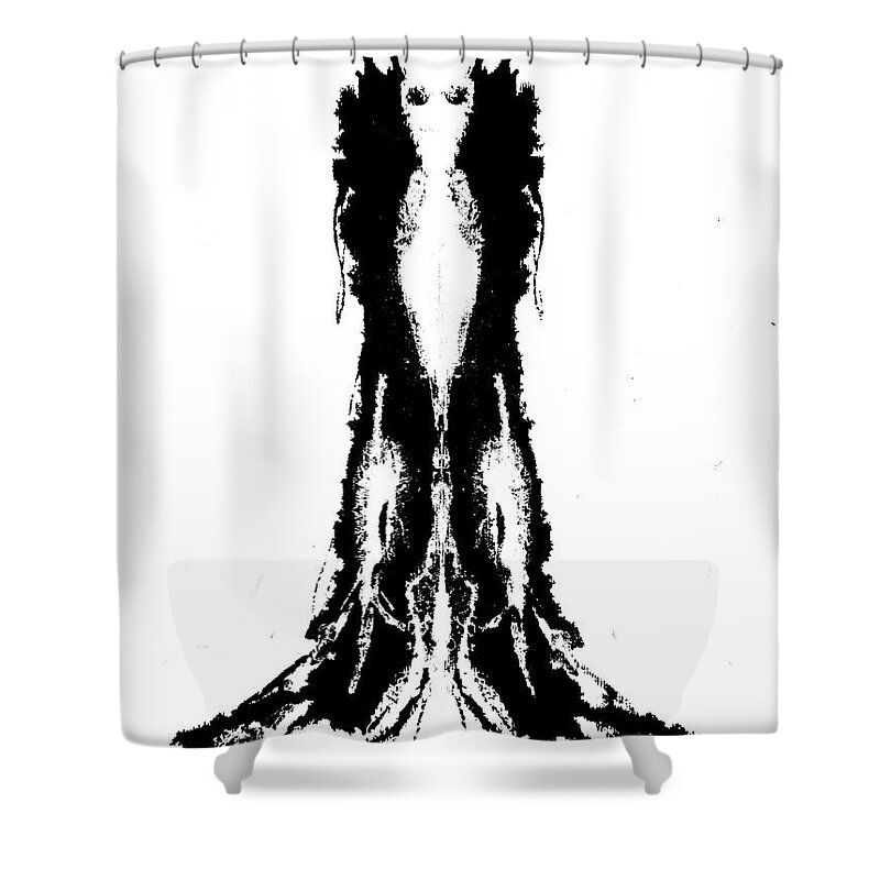Ink Blot Shower Curtain featuring the painting Widow by Stephenie Zagorski