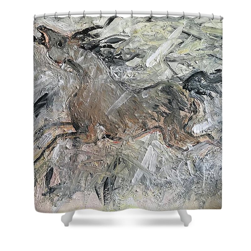 Wild Horse Shower Curtain featuring the painting Wild And Free by Elizabeth Parashis