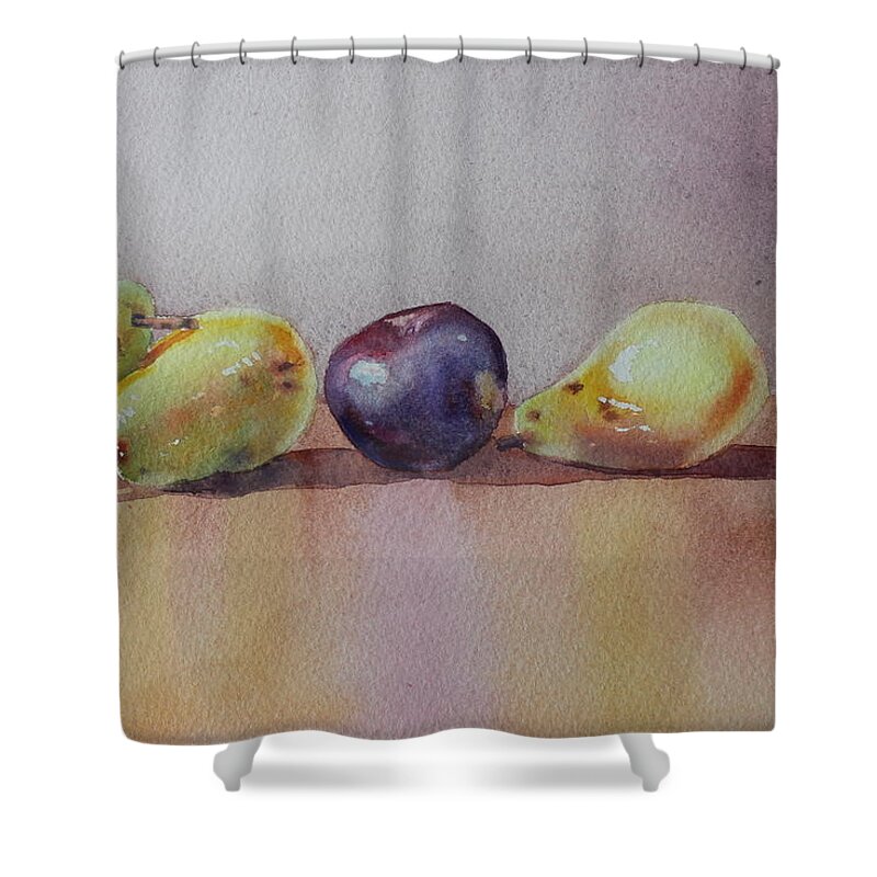 Fruit Shower Curtain featuring the painting Wild Card by Ruth Kamenev