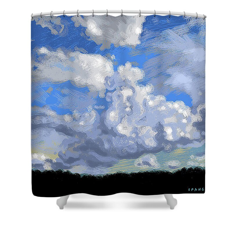  Shower Curtain featuring the digital art Wild clouds by Susan Spangler
