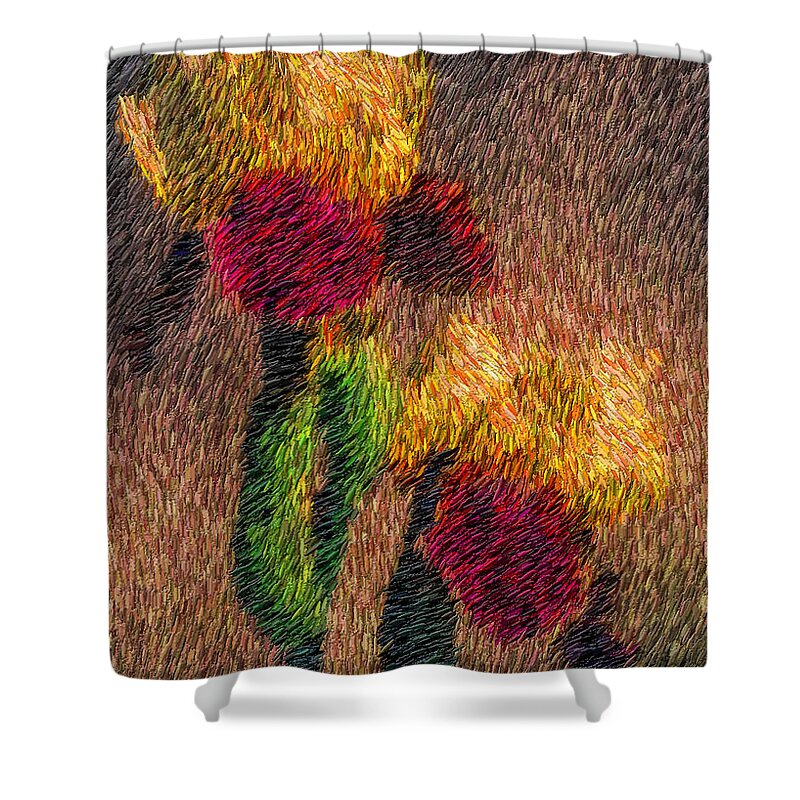 Abstract Shower Curtain featuring the digital art Wild flowers by Bruce Rolff