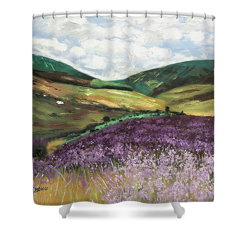 Wild Flowers Shower Curtain featuring the painting Wild Flowers Matthew 6 28-29 by Anthony Falbo