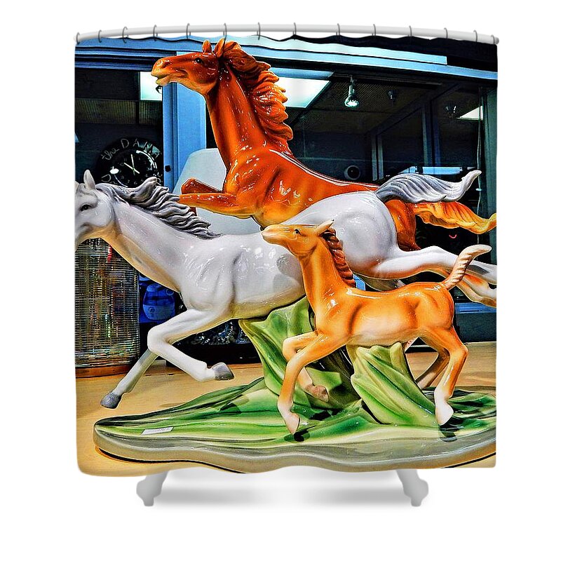 Horses Shower Curtain featuring the photograph Wild Horses Running Free by Andrew Lawrence