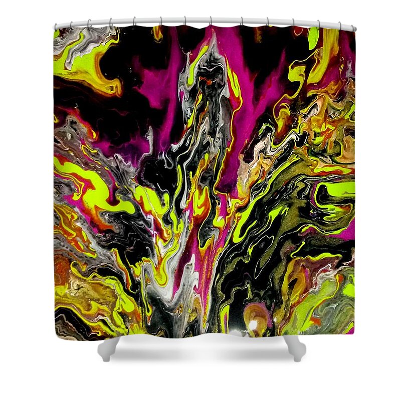 Bright Shower Curtain featuring the painting Wild Night by Anna Adams