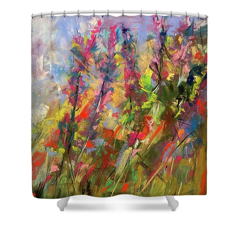 Floral Shower Curtain featuring the painting Wildest Dreams by Bonny Butler