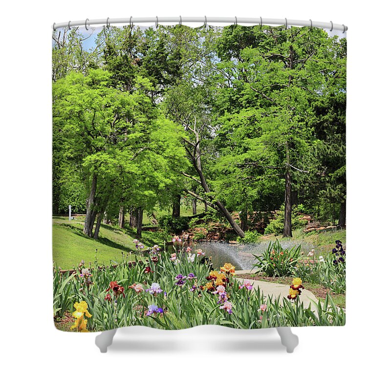 Iris Shower Curtain featuring the photograph Will Rogers Gardens 0862 by John Moyer