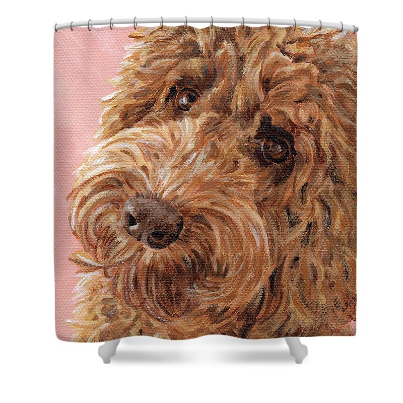 Dog Shower Curtain featuring the painting Willow - Pet Portrait by Annie Troe