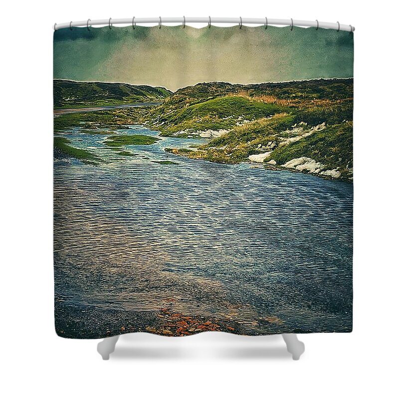 North Yorkshire Moors Shower Curtain featuring the photograph Wind and Water by Mark Egerton