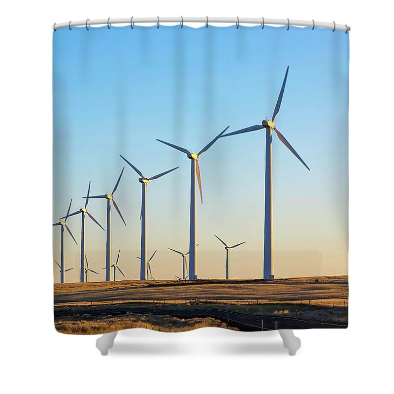 Sky Shower Curtain featuring the photograph Wind Farm by Loyd Towe Photography