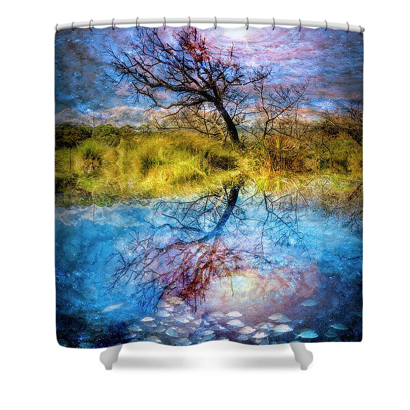 Clouds Shower Curtain featuring the photograph Windblown Above and Below by Debra and Dave Vanderlaan
