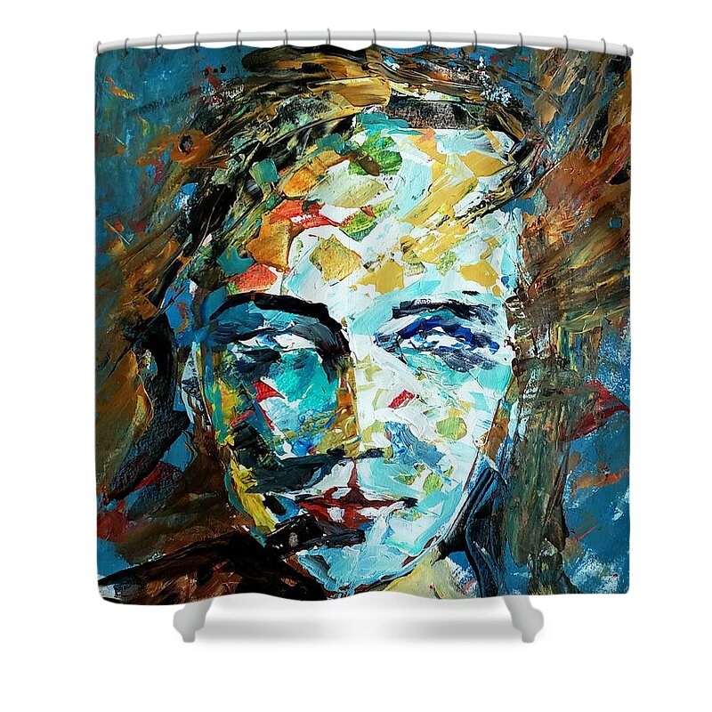 Woman Shower Curtain featuring the painting Windblown by Mark Ross