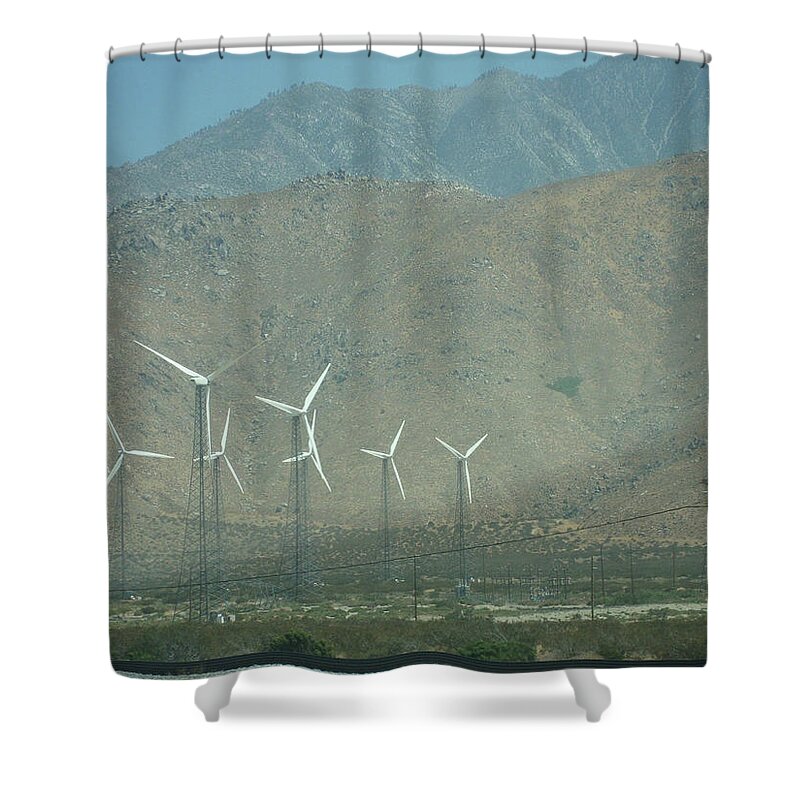 Windmill Shower Curtain featuring the photograph Windmills of Palm Springs by Roxy Rich