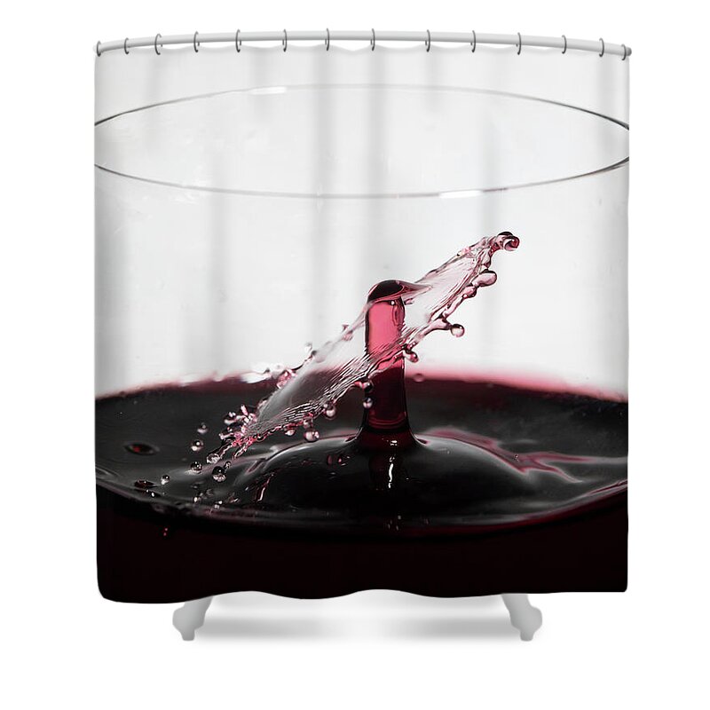 North Wilkesboro Shower Curtain featuring the photograph Wine Drops Collide Inside Glass by Charles Floyd