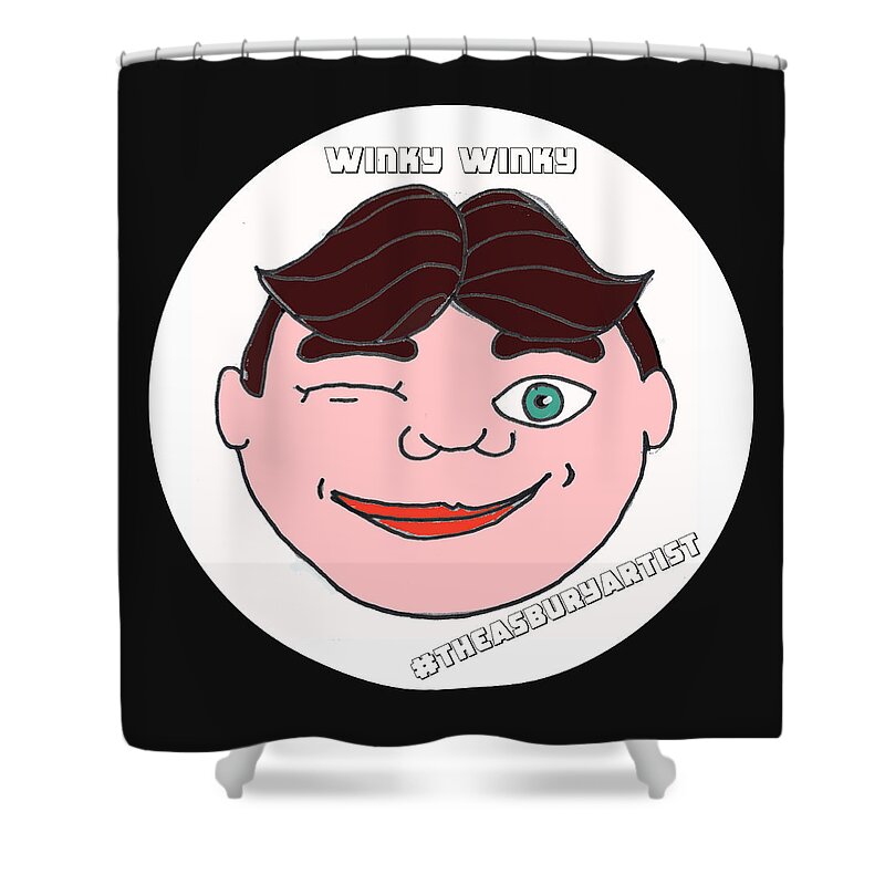 Tillie Shower Curtain featuring the painting Winky Winky by Patricia Arroyo